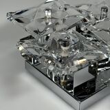 1960s 1970s Wall Sconce by Kinkeldey Lighting Germany in Glass & Chrome