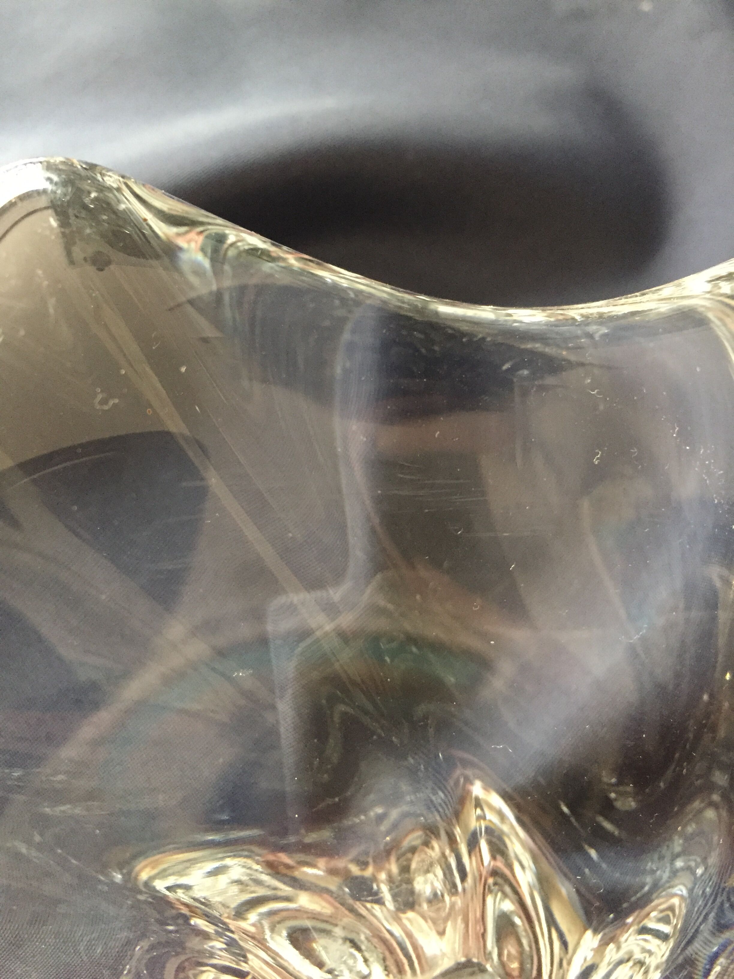 Superb ashtray or empty pocket of octagonal baccarat crystal shape