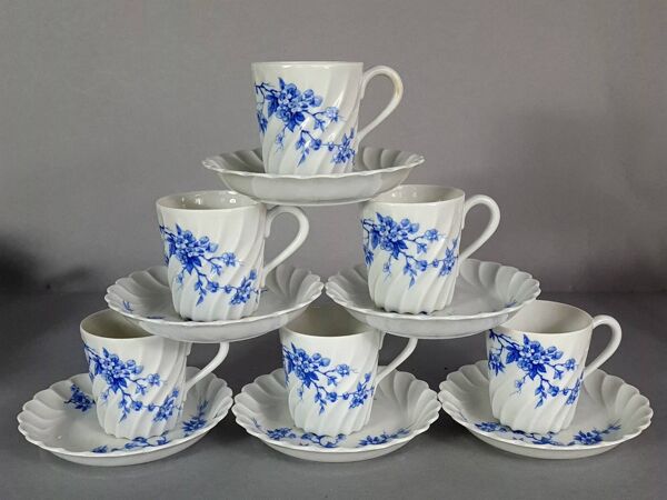 Service café complet 6 personnes porcelaine Haviland Limoges C649 S