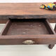 Brutalist farmhouse table in solid oak, 270 cm, 1920s.