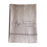 Antique sheet in pure linen tinted in mauve jacana