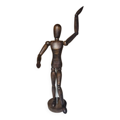 Mannequin d’artiste articulé ancien en bois