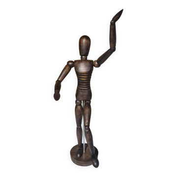 Mannequin d’artiste articulé ancien en bois
