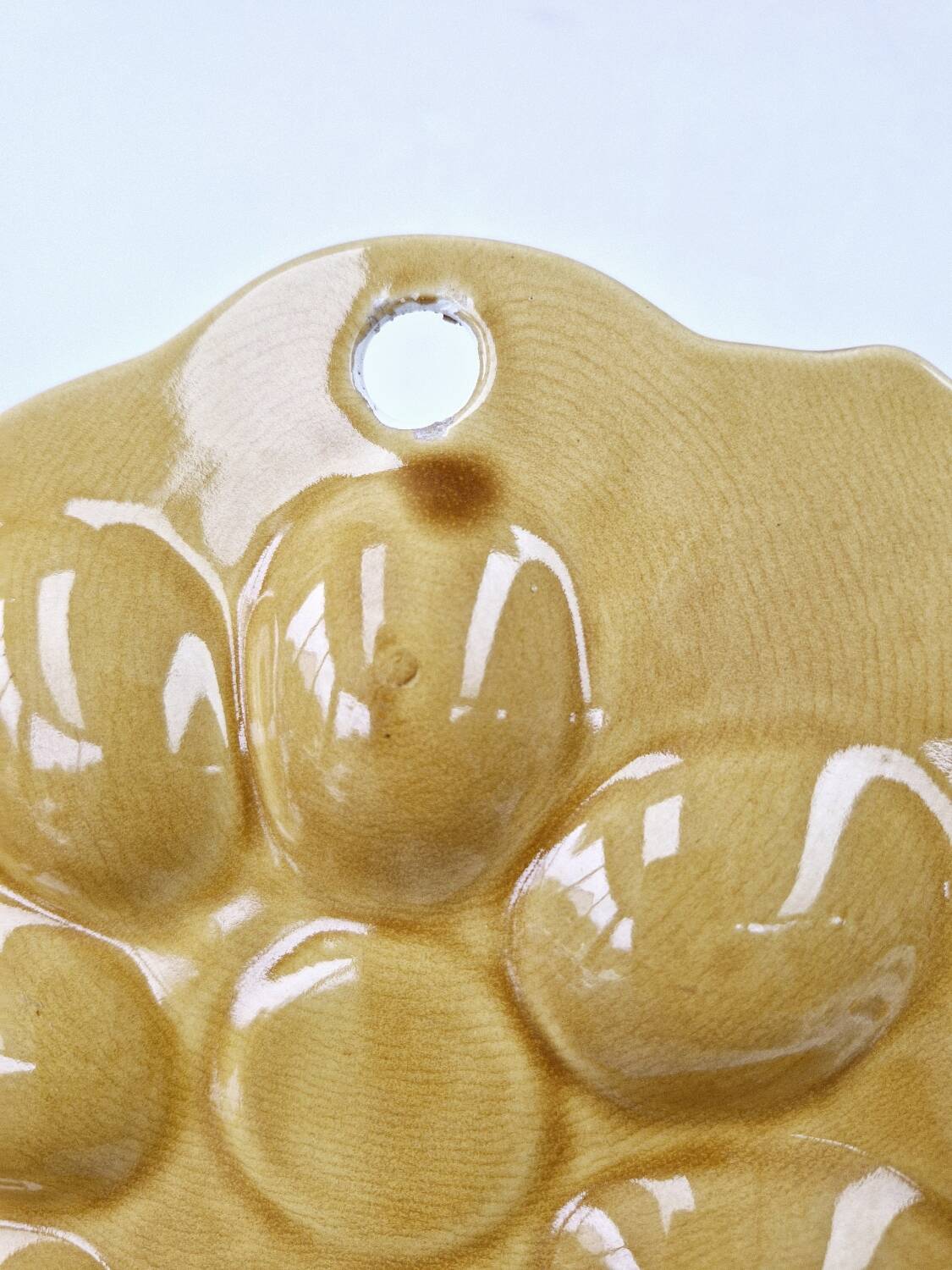 Vintage barbotine egg plate egg holder 10 holes made in japan