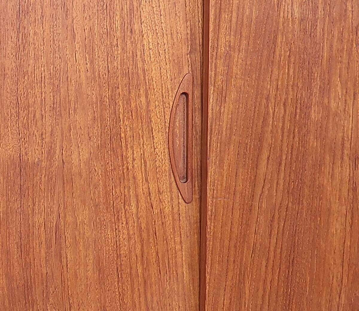 Danish design teak highboard with sliding doors, 1960s
