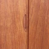 Danish design teak highboard with sliding doors, 1960s