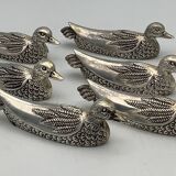 Set of 6 Vintage Duck-Shaped Silver-Plated Knife Rests SILEA