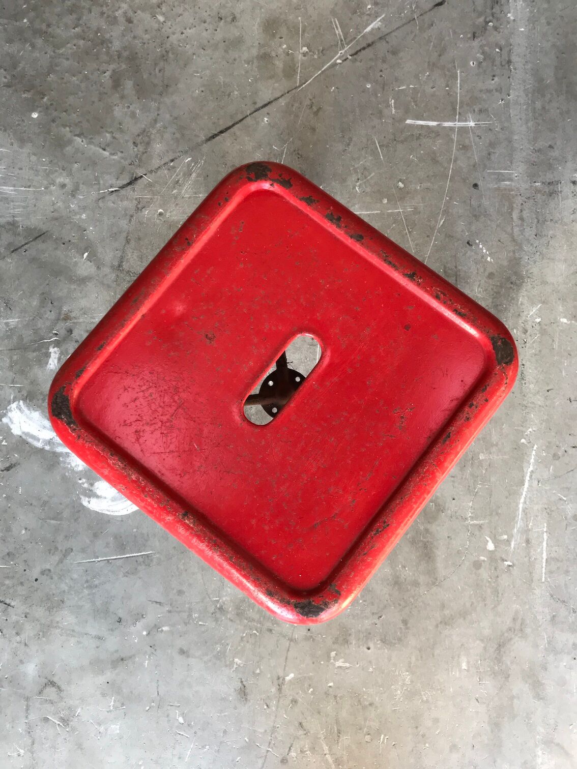 Tolix red metal industrial tab