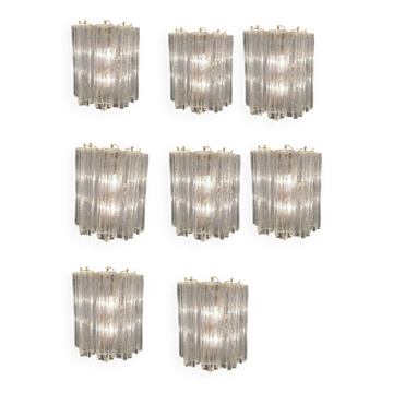 Murano Glass Tronchi Sconces Set of 8 1970’s