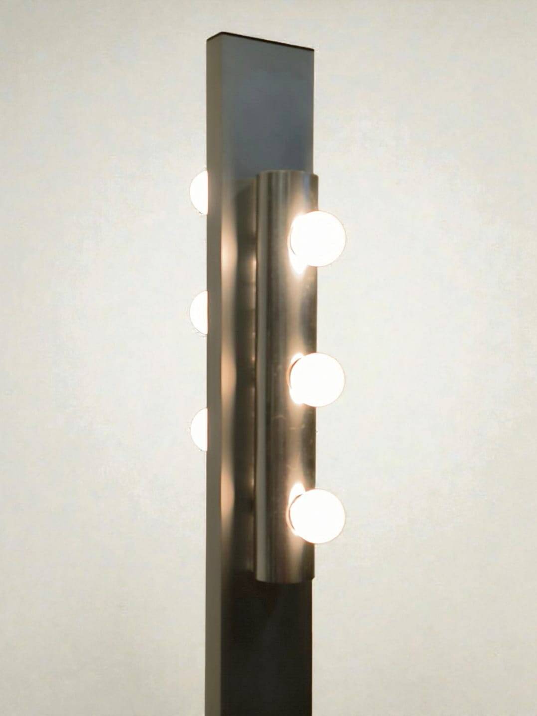 Targetti floor lamp with 6 lights and marble base, 1970s.