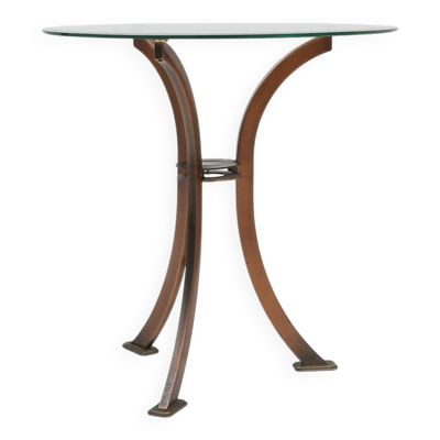 Table d'appoint Hollywood Regency de Belgo Chrom, Belgique, années 1980.