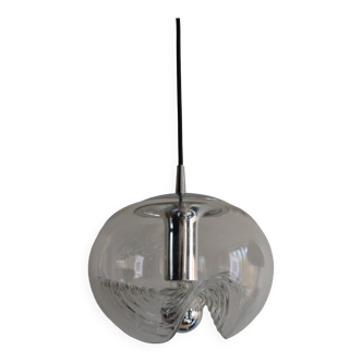 Peill & Putzler "wave" suspension, glass and chrome from the 60s/70s.