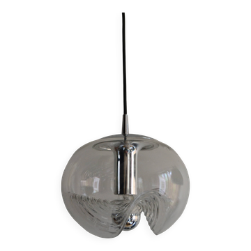 Peill & Putzler "wave" suspension, glass and chrome from the 60s/70s.