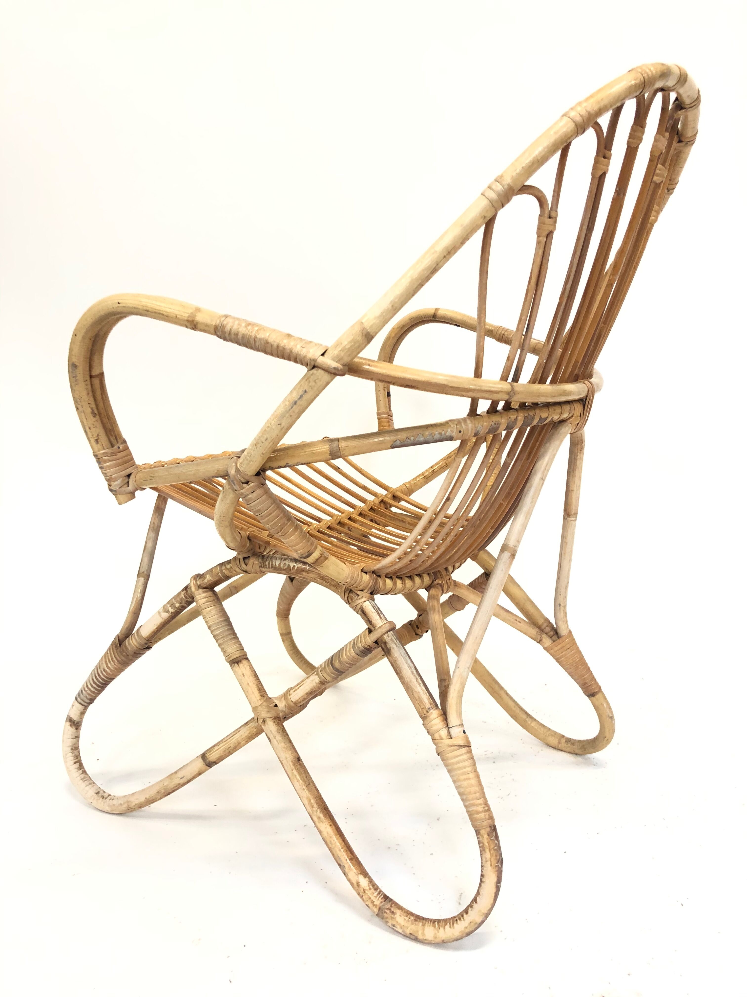 Rohe Noordwolde rattan chair, 1960, Netherlands