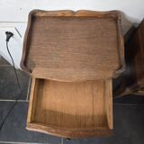 Pair of Louis XV style oak bedside tables