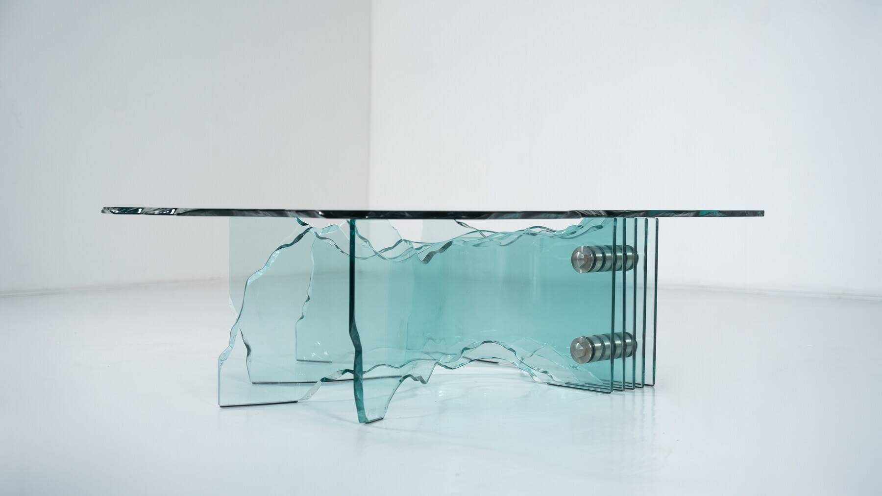 Shell coffee table by Danny Lane for Fiam, glass, 1980s.