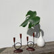 Pair of Scandinavian candlesticks in wood and metal Denmark