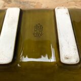 Flat lot + 4 old asparagus plates gien ceramic green vintage