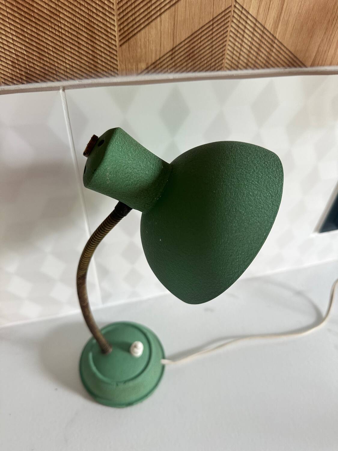 Vintage green bedside lamp