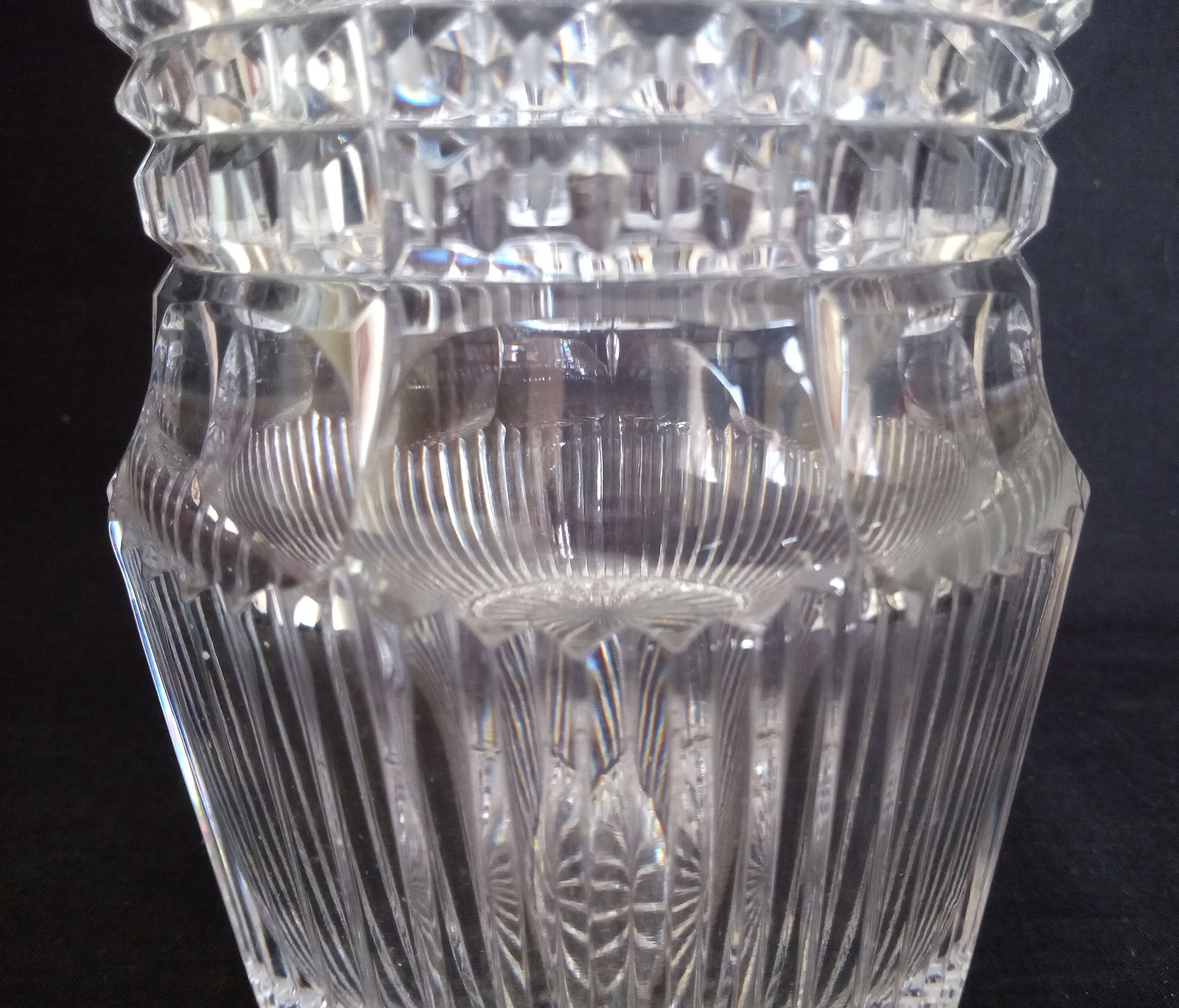 Art Deco vase in cut crystal, h - 32 cm.