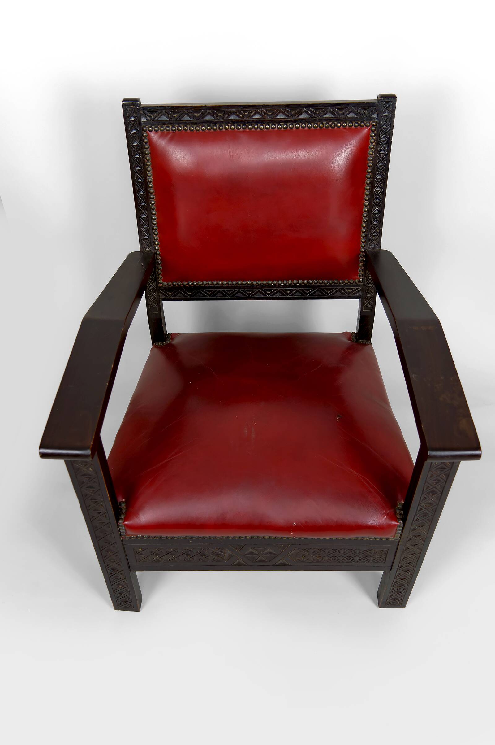 Paire de Fauteuils Art Deco Colonial en Bois Sculpté, Algérie, 1930