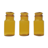 3 Amber glass jars