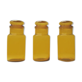 3 Amber glass jars