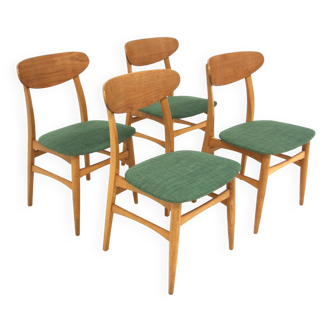 Set of 4 Scandinavian chairs in teak and oak, Sweden, 1960
