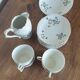 Tea service pieces in antique limoges porcelain with a cornflower pattern (for sale)