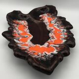 Ceramic center dish from vallauris leaf shape 42 cm
