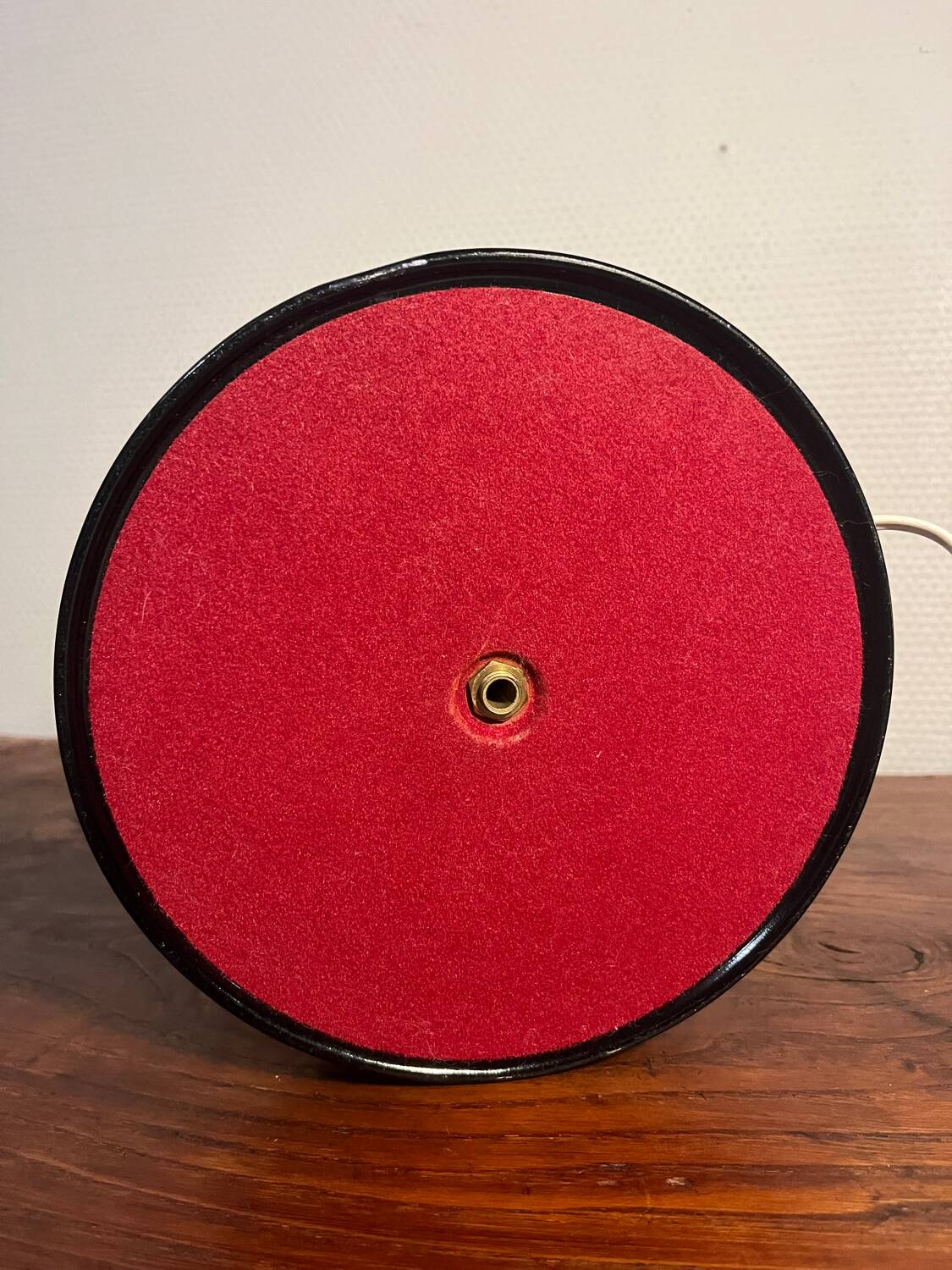 Opaline and black metal table lamp, 1980s