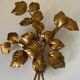 Large golden leaf wall lamp vintage design 70s