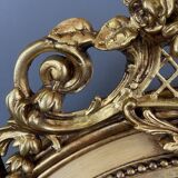 Miroir ovale en bois doré Napoléon III
