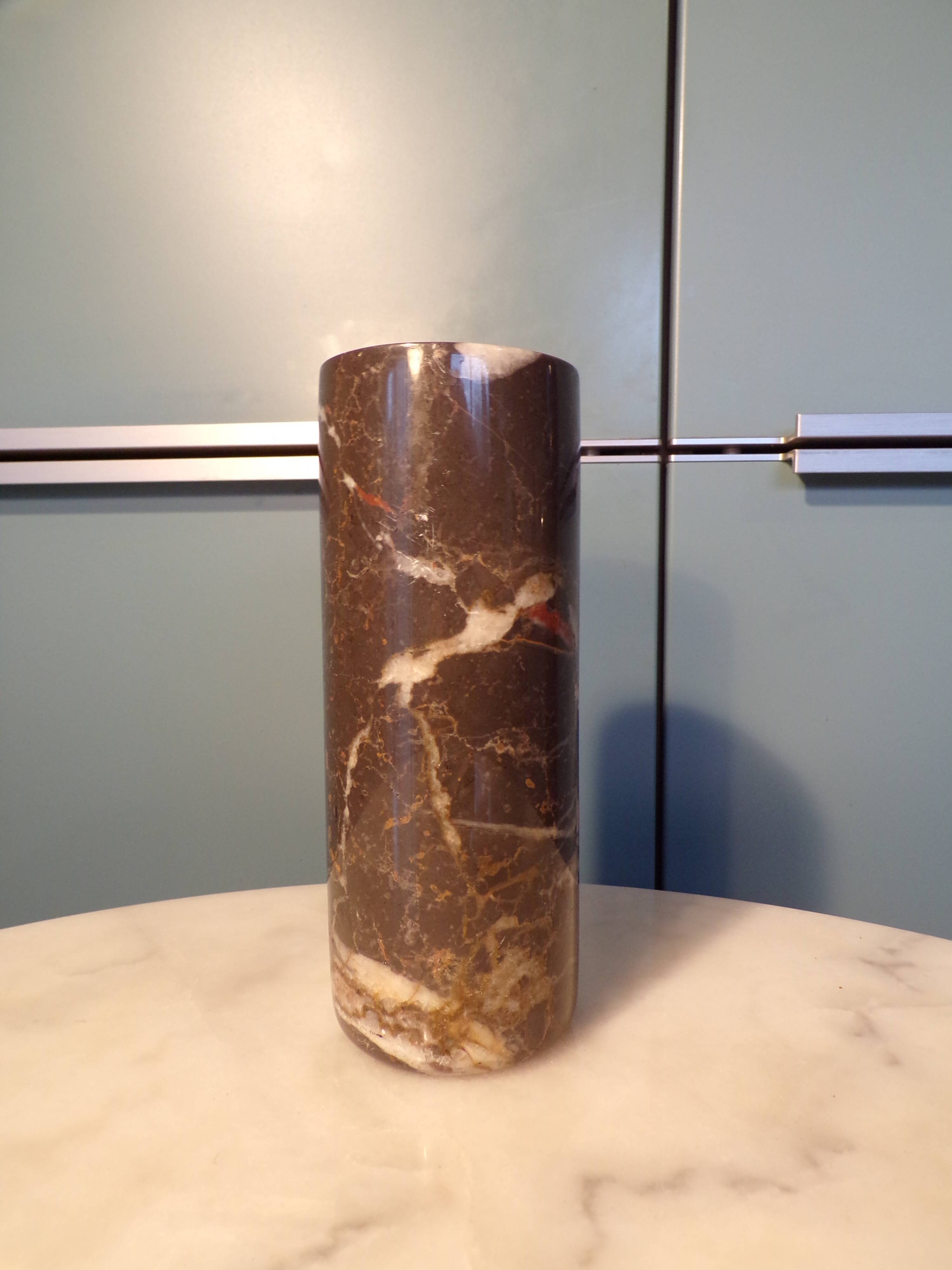 Carrara marble cylinder vase