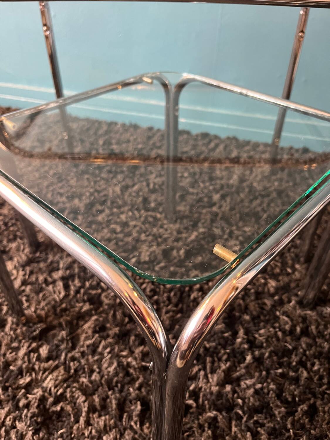 Pair of nesting tables or end of Space age sofa from the 80s