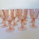 11 Arcoroc Rosaline stemmed glasses in pink glass 2106182