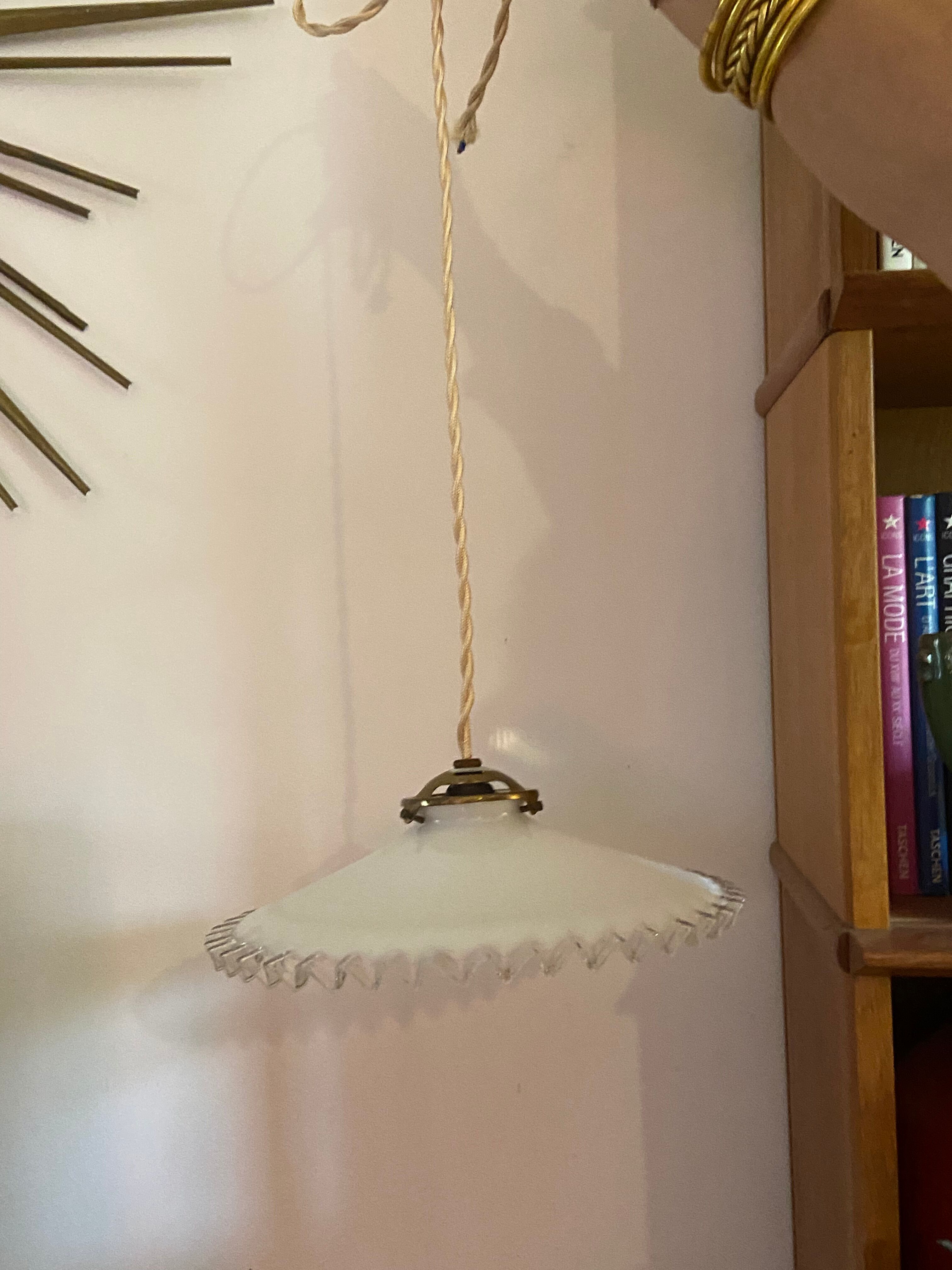 Vintage opaline hanging lamp