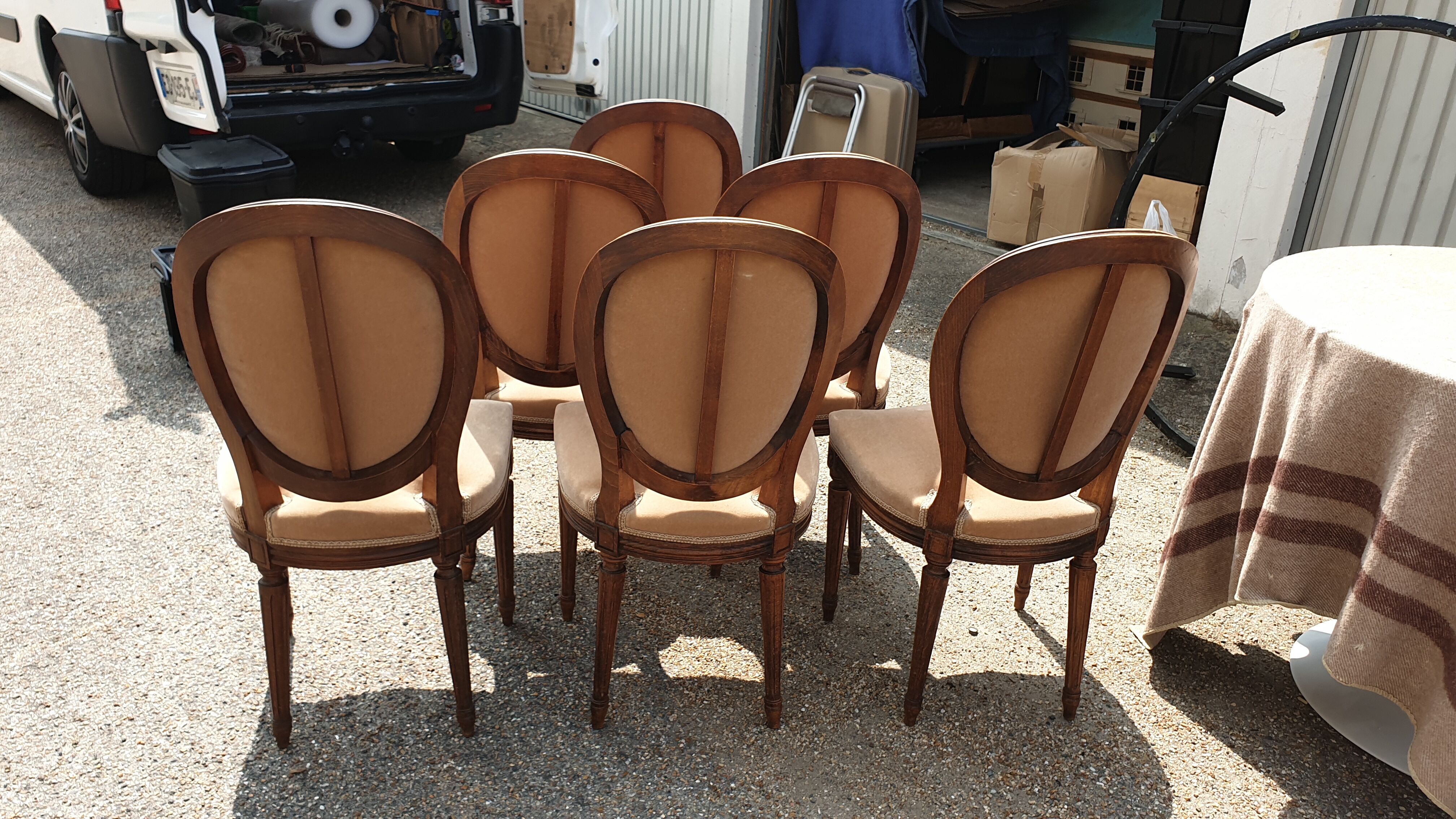 6 Louis XVI medallion chairs