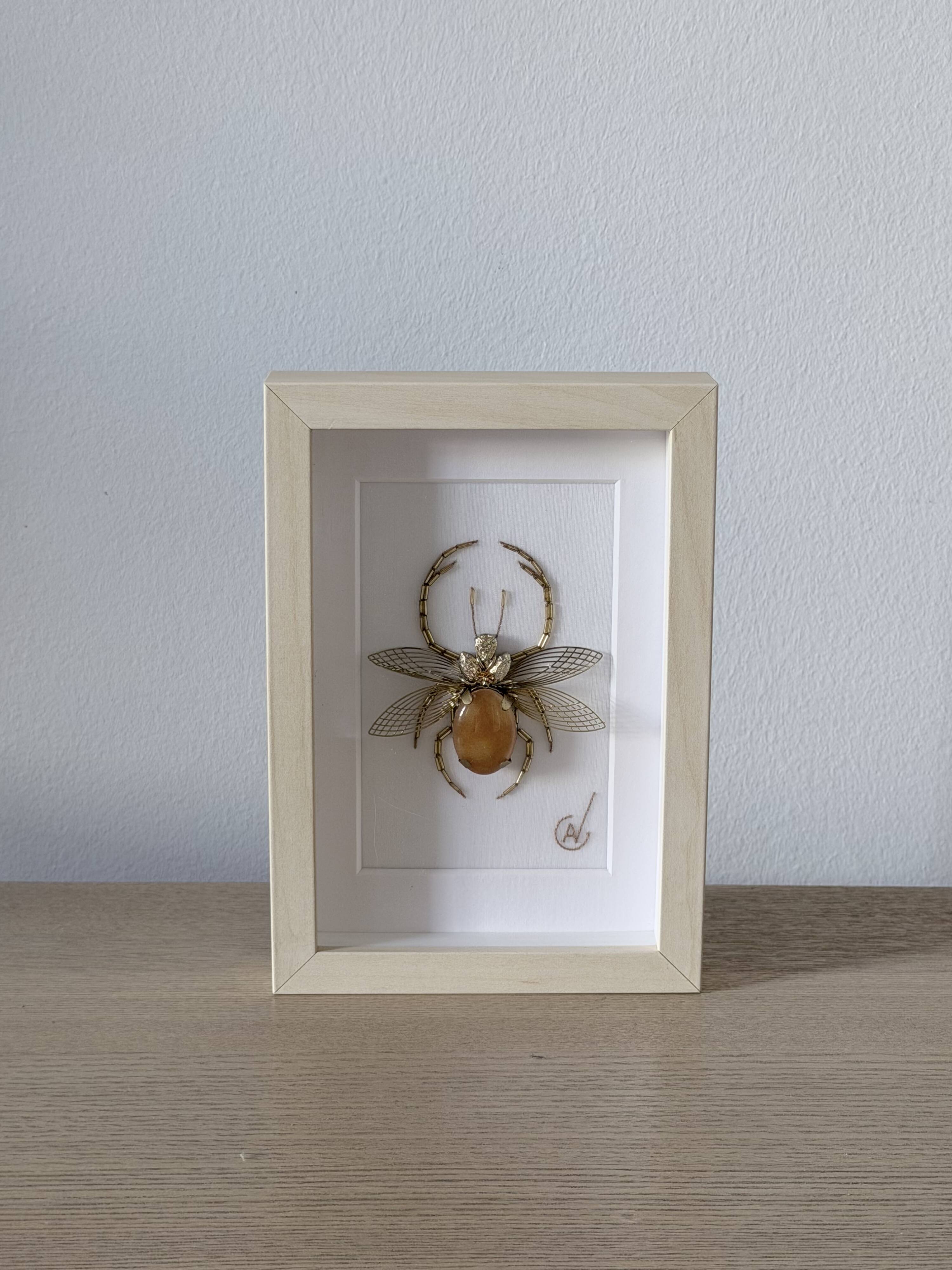 Hand-embroidered insect artwork (unique piece)