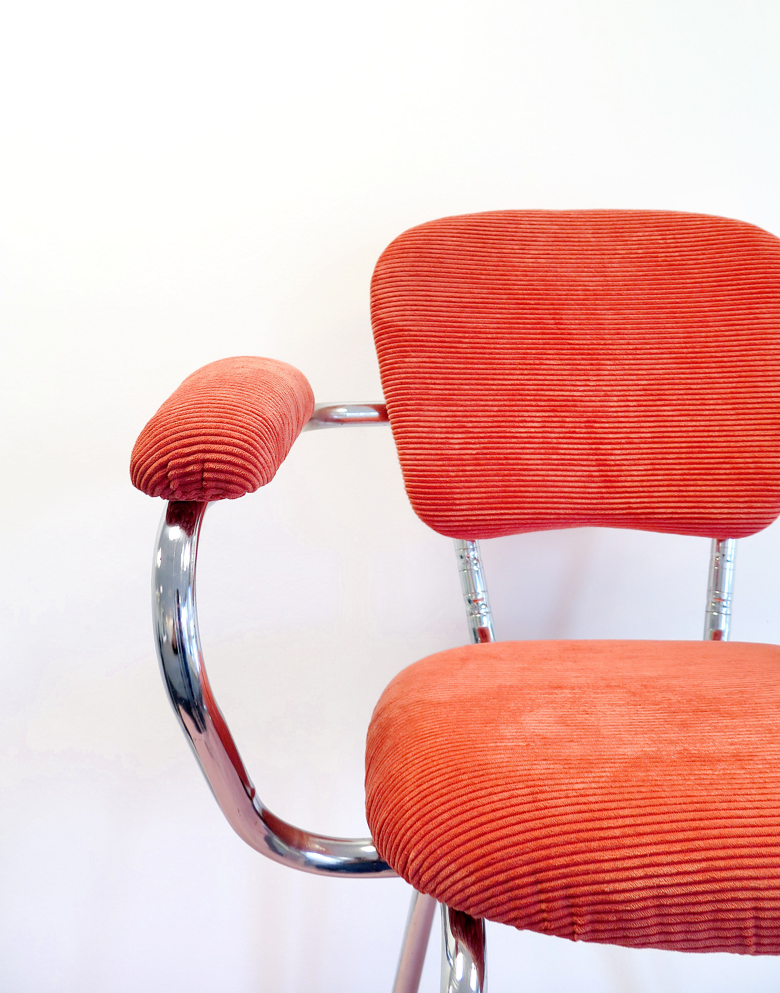 Re-carpeted vintage chair