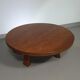 Height adjustable, round, oak coffee table 1960s