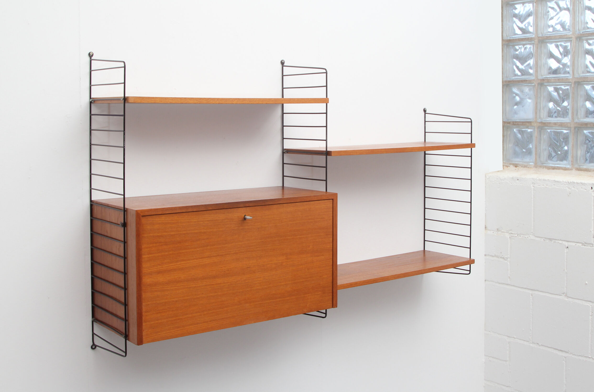 1960s wall unit teak Nisse Strinning, with secretary