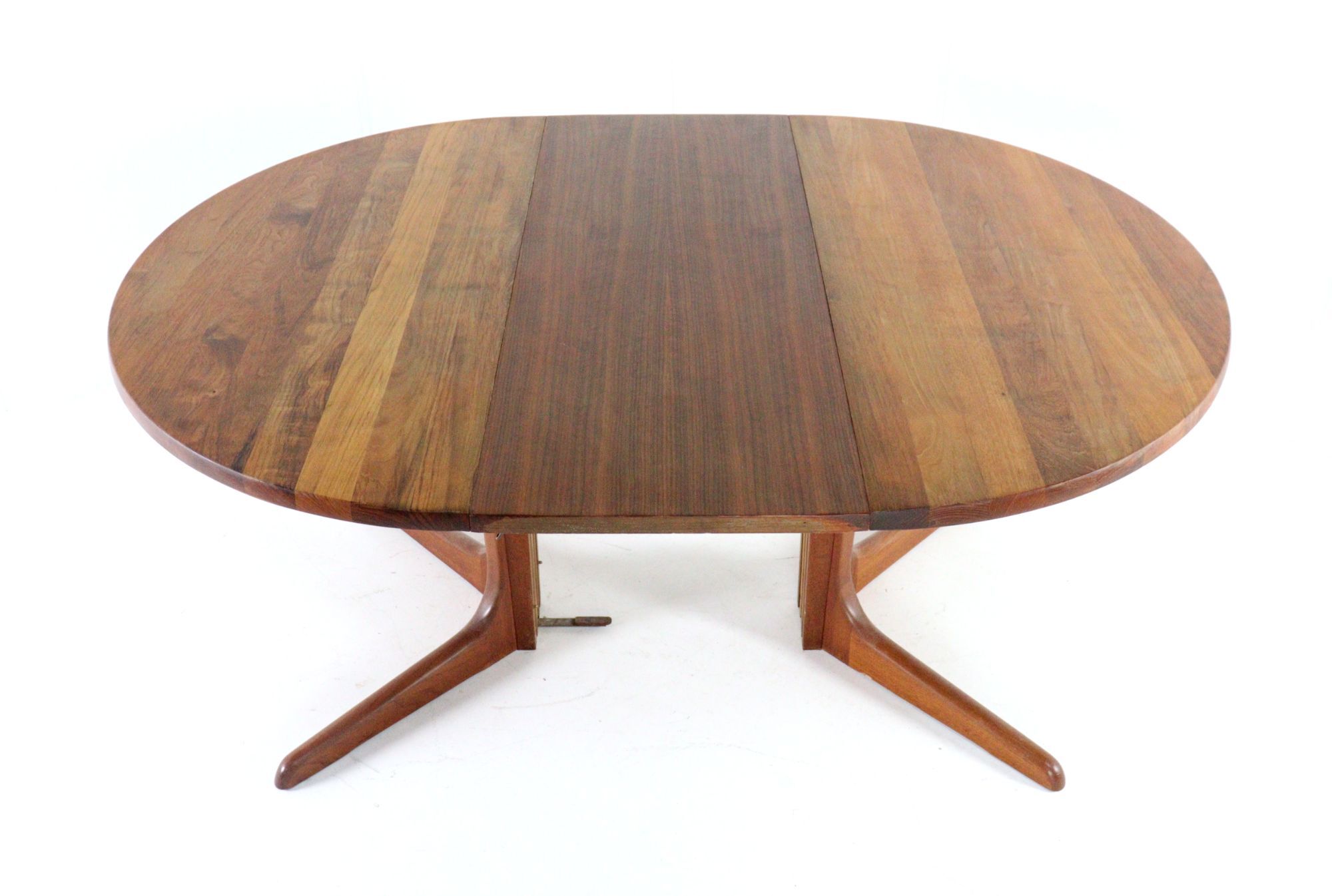Round extendable teak dining table vintage - danish design