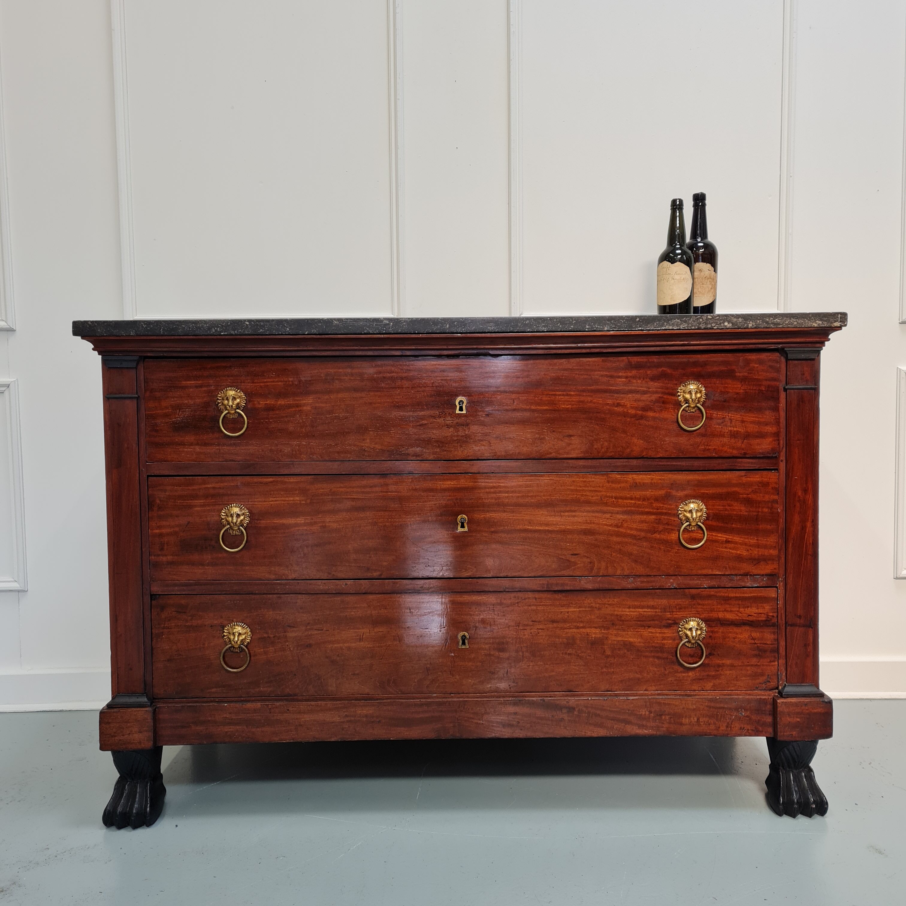 Antique french lion paw commode c1830