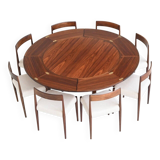 Dyrlund Lotus Flip Flap dining table in rosewood Denmark 1960