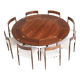 Dyrlund Lotus Flip Flap dining table in rosewood Denmark 1960