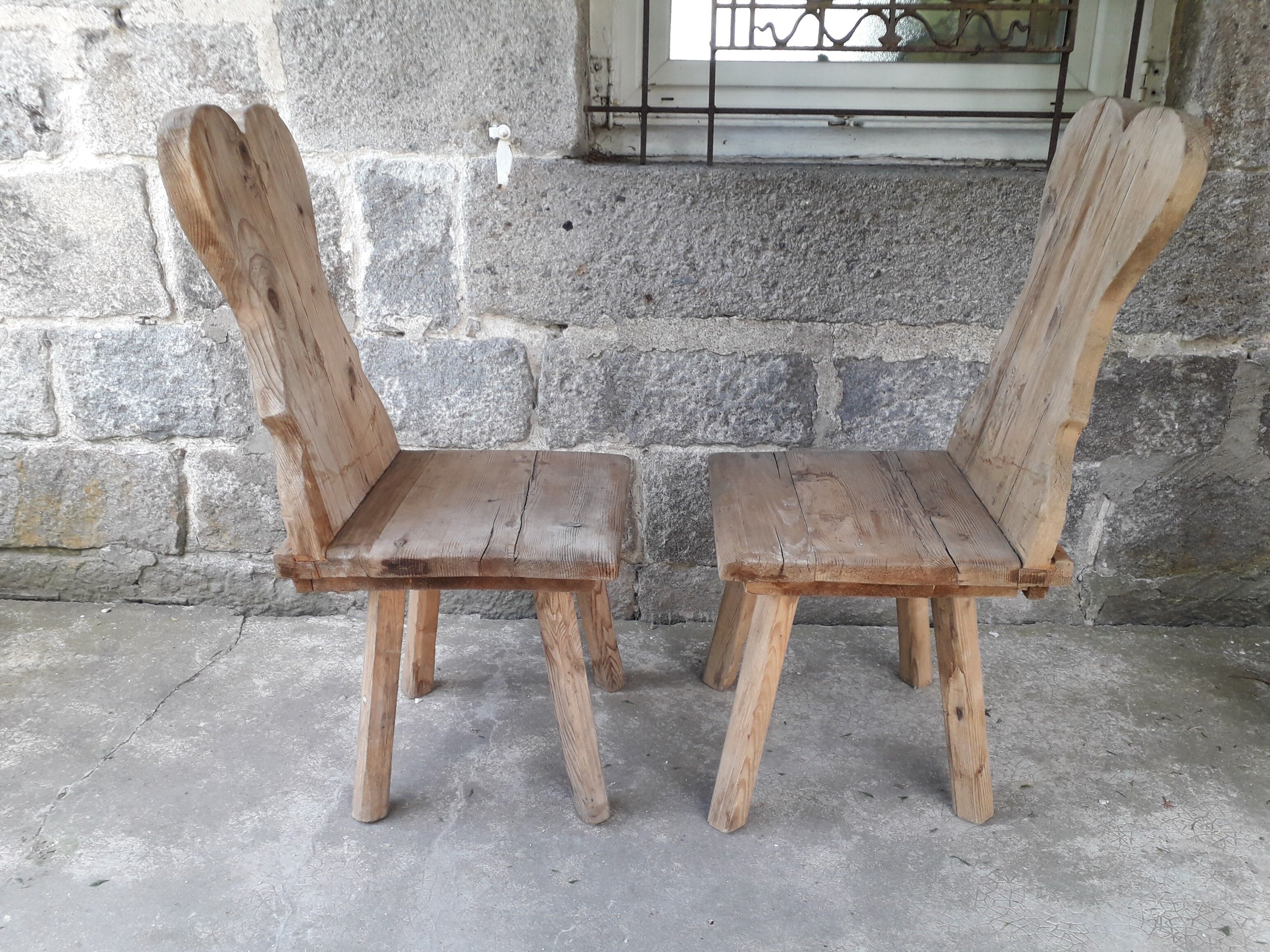 Pair of brutalist chairs