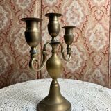 Three-branch chandelier in gilded brass