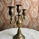 Three-branch chandelier in gilded brass