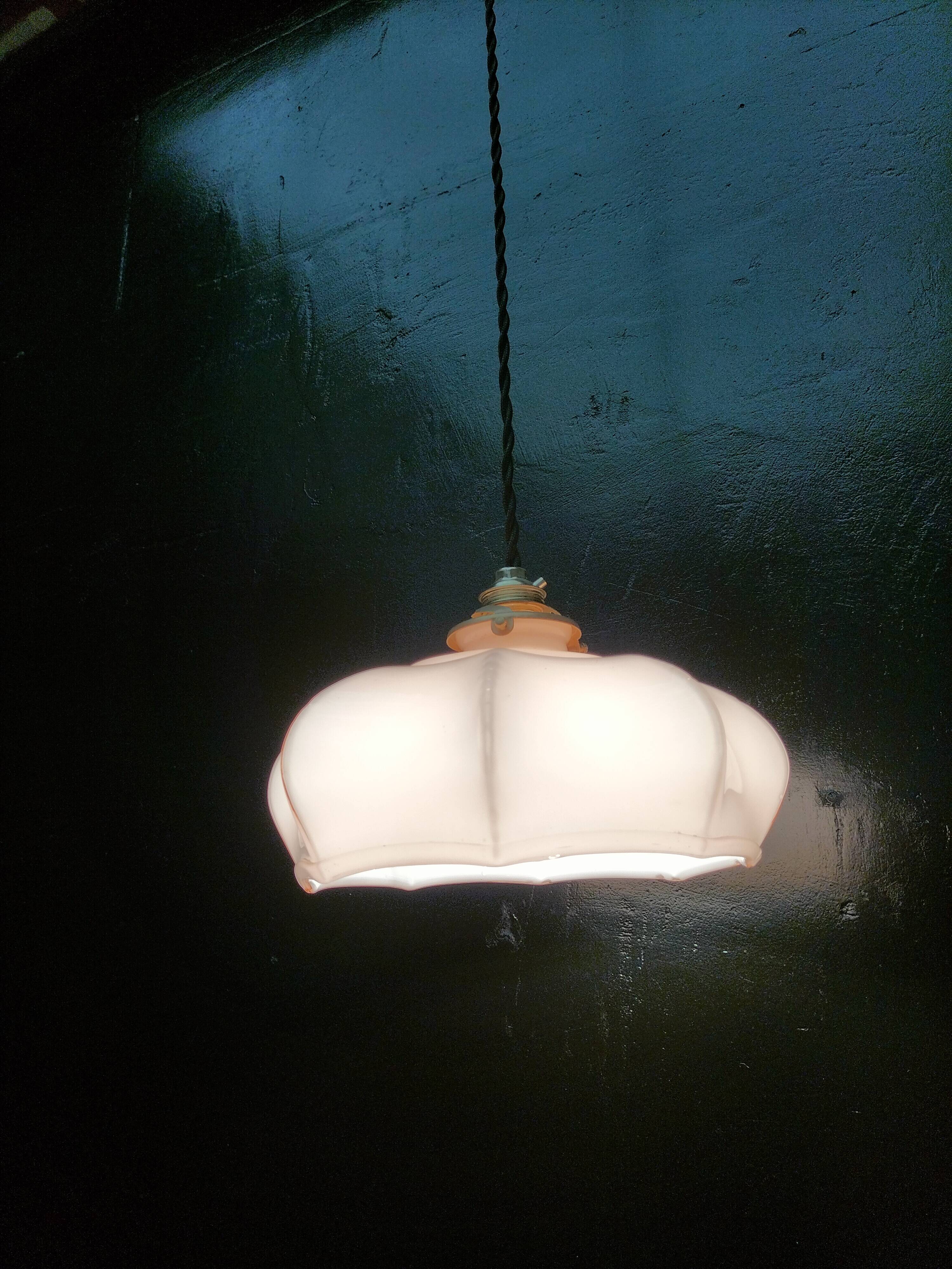 Pink opaline pendant light